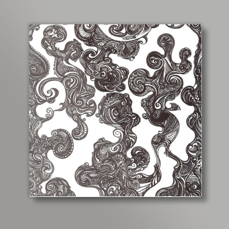 Swirly Doodle Square Print Square Art Prints