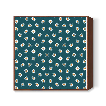 Blue and Yellow Floral Square Art Prints