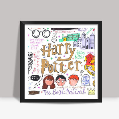 Harry Potter Doodle Square Art Prints