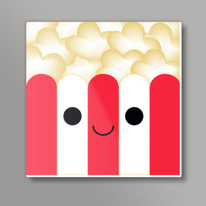 Popcorn Cuteness Square Art Prints