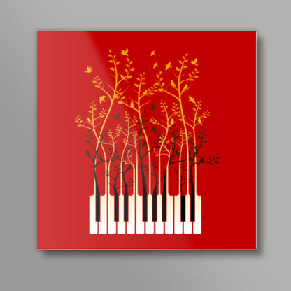 Piano Birds Square Art Prints