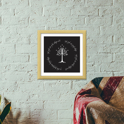 Lord of the rings tree of gondor one ring Premium Square Italian Wooden Frames