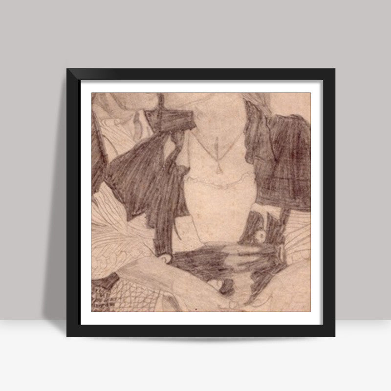 Leonardo Da Vinci and Kate Winslet in a moment of fond togetherness Square Art Prints