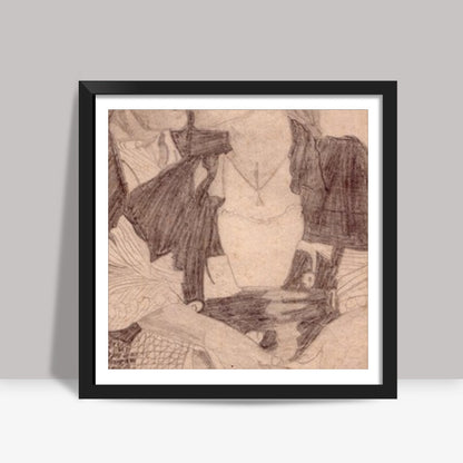 Leonardo Da Vinci and Kate Winslet in a moment of fond togetherness Square Art Prints