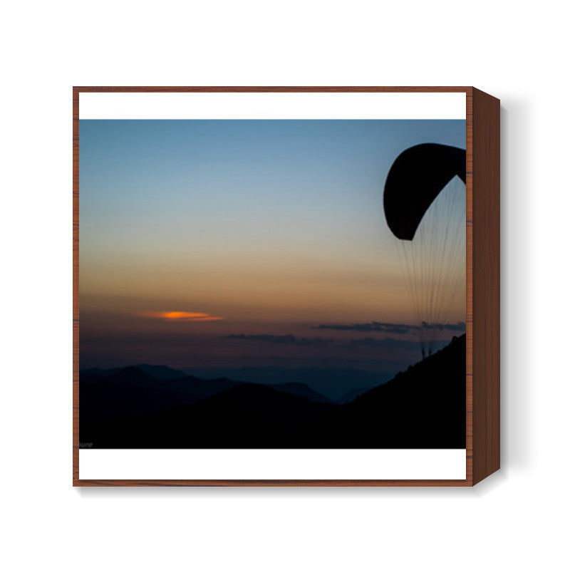 Gliding at dusk Square Art Prints