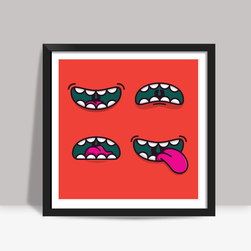 Cartoon Mouths Square Art Prints