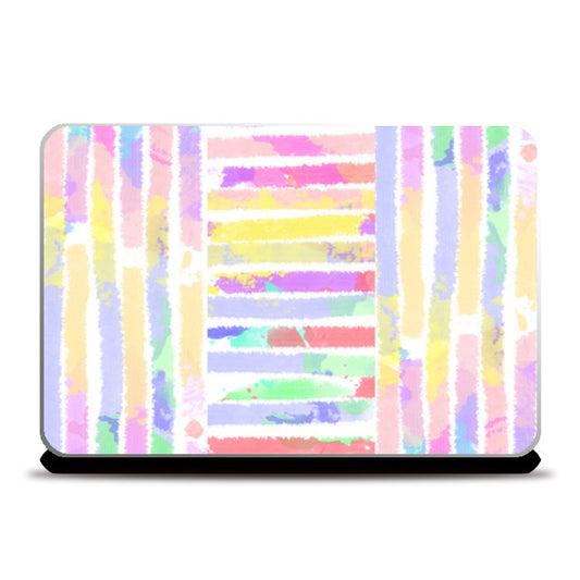 Abstract Watercolor stripes Laptop Skins