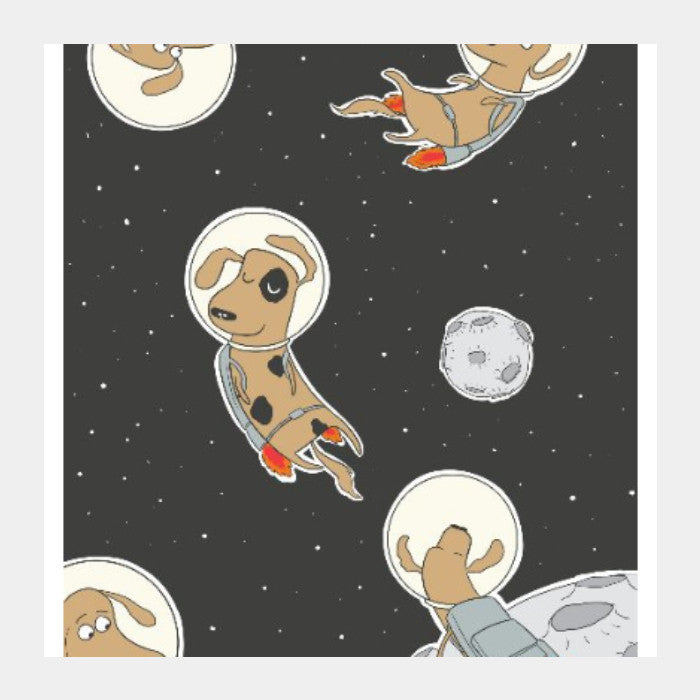 Square Art Prints, Space dog Square Art