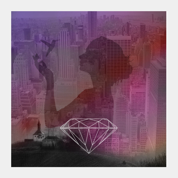 Square Art Prints, diamond girl from new york Square Art Prints