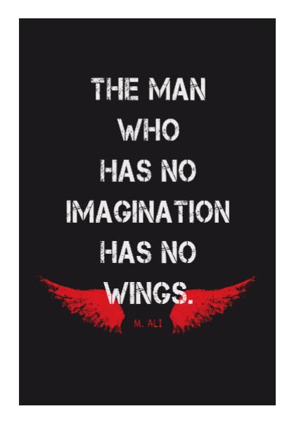 PosterGully Specials, No IMAGINATION No WINGS | Muhammad Ali Quote Wall Art