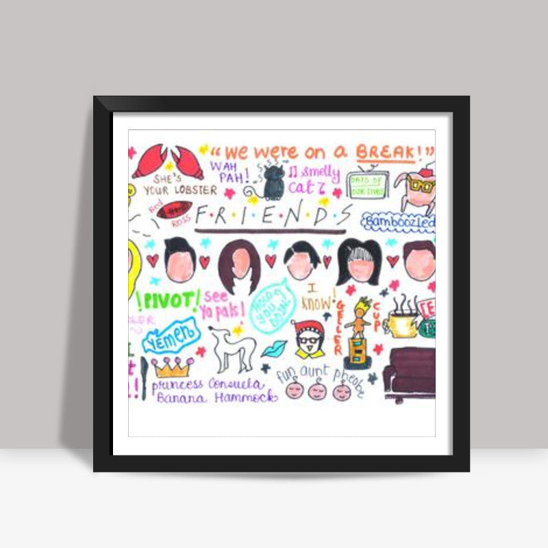 FRIENDS Doodle Square Art Prints