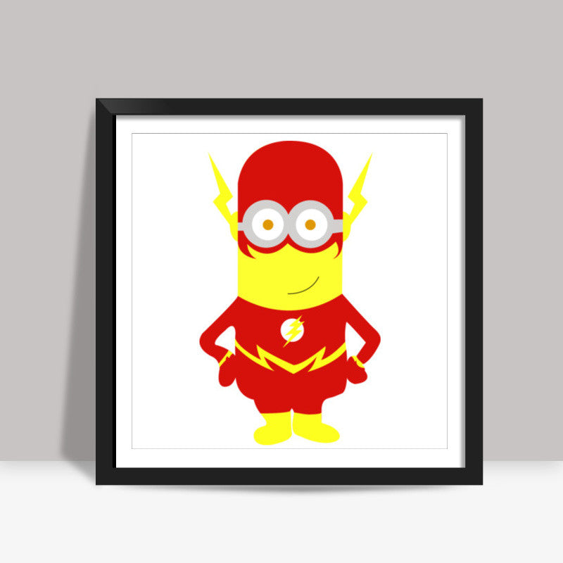 Minion as Flash FanArt Square Art Print