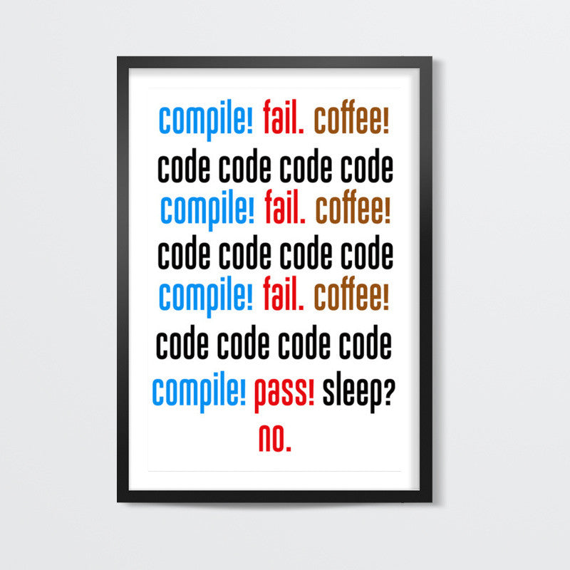 Compile Fail Coffee - Coder, Programmer Wall Art