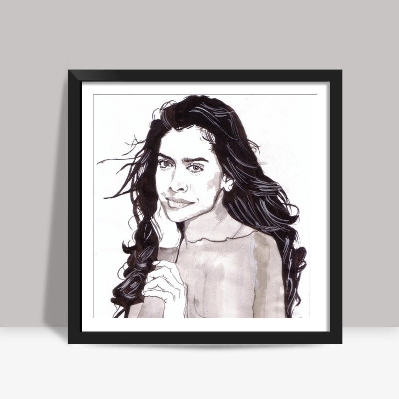 Every smile tells a story, seems to say Deepika Padukone Square Art Prints