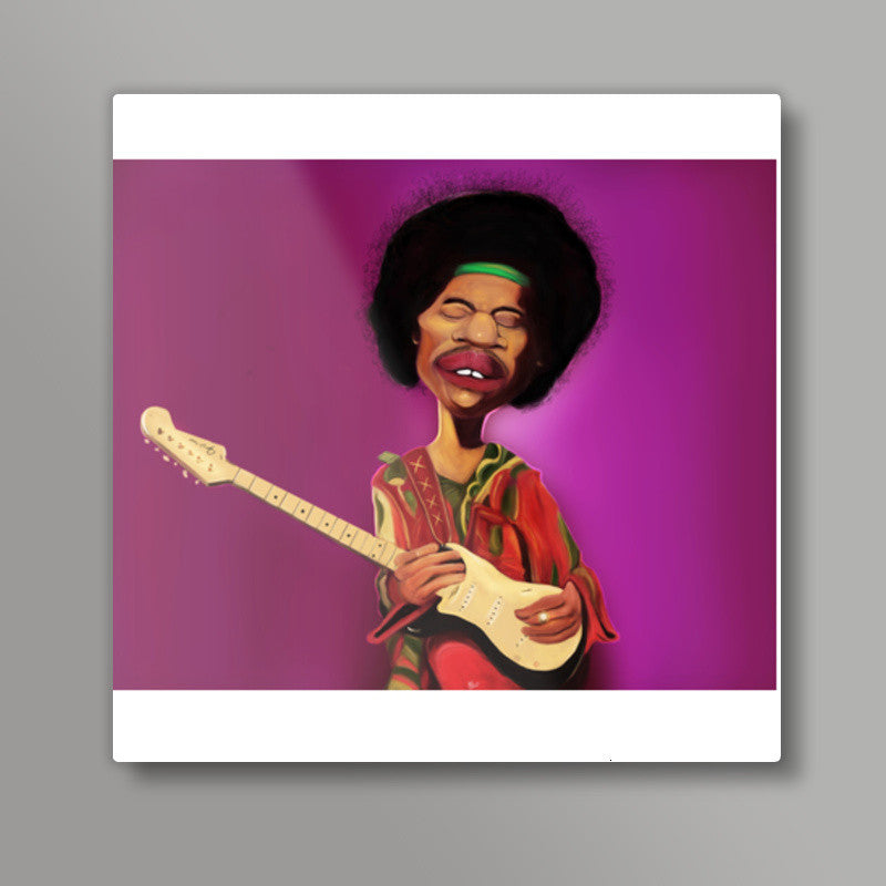 Jimi Hendix | Caricature Square Art Prints