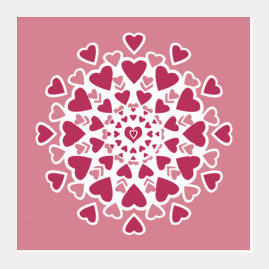 Square Art Prints, Exploding Valentine Hearts Decorative Background Design Square Art Prints