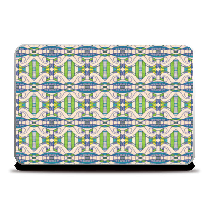 Laptop Skins, Decorative Wavy Lines Design Pattern Laptop Skins