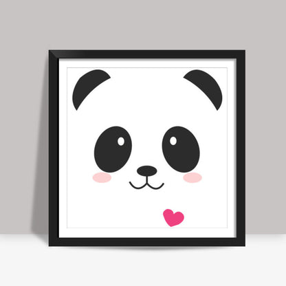 Cute Panda White Square Artwork