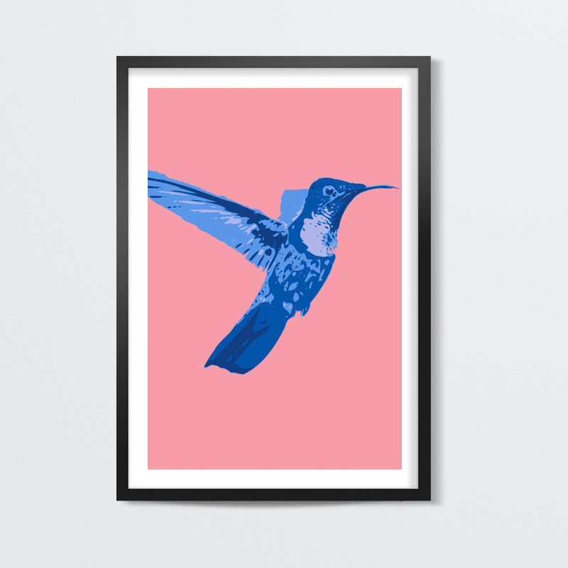 Abstract humming bird blue Wall Art