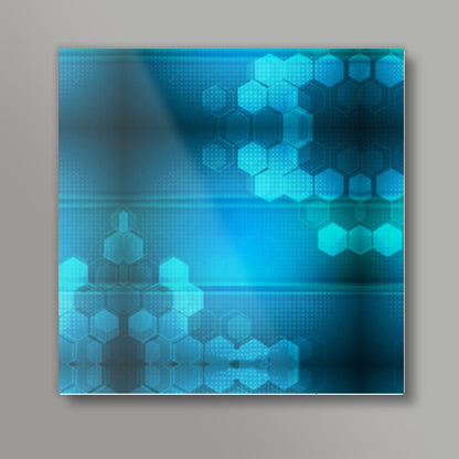 Football Techno Pattern Square Art Prints