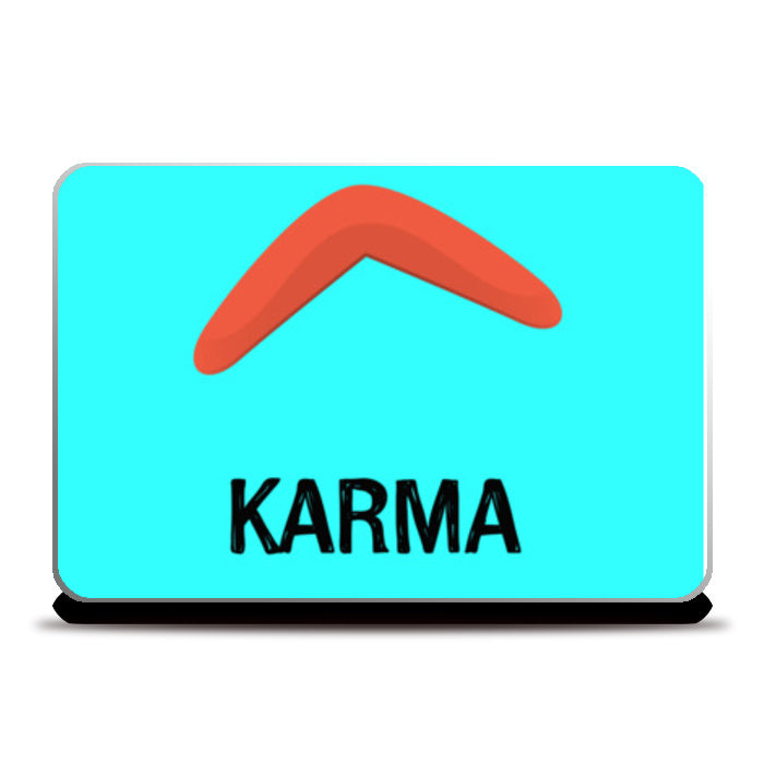 KARMA IS A BOOMERANG - green Laptop Skins