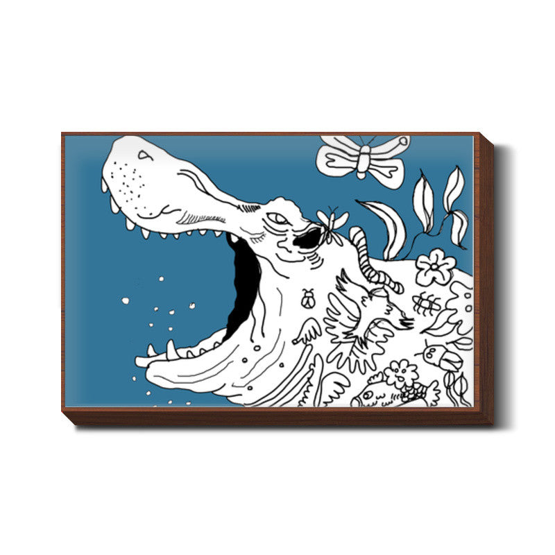 Hippopotamus Doodle Wall Art