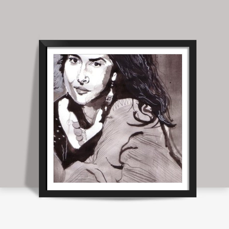 Bollywood superstar Vidya Balan brings out the beauty of traditional attire Square Art Prints