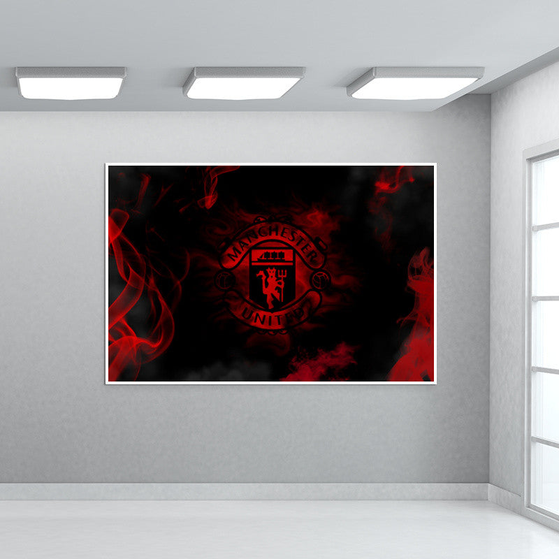 Manchester United Red Smoke #mufc Wall Art