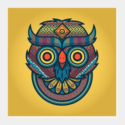 Square Art Prints, Trippy Owl Square Art Prints