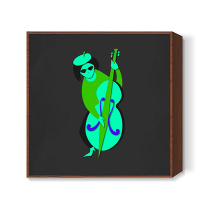 Jazz Man - Double Bass Square Art Prints