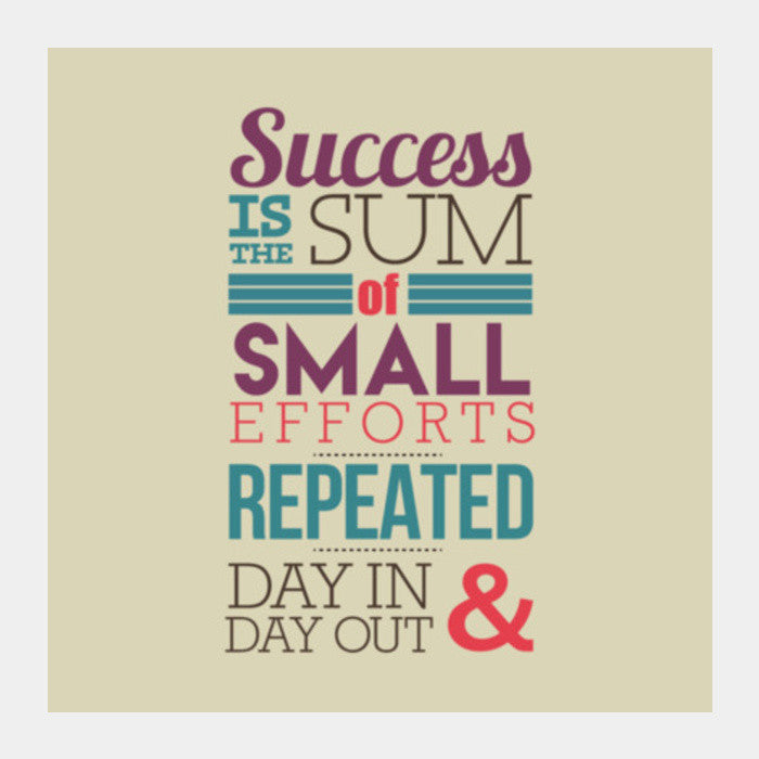 Success Typography Square Art Prints