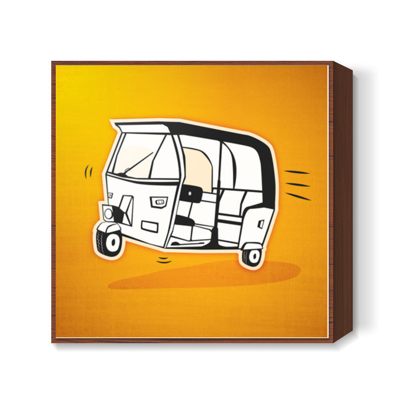 Straight outta India - Autorikshaw Square Art Prints