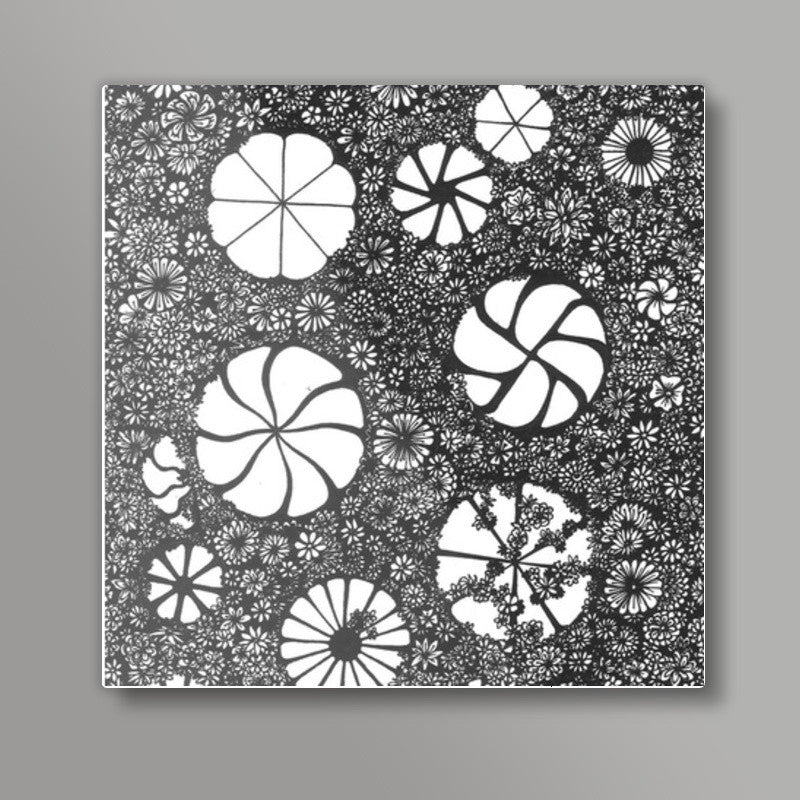 Hand-drawn Flower Art Square Print Square Art Prints