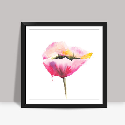 Poppy flower Square Art Prints