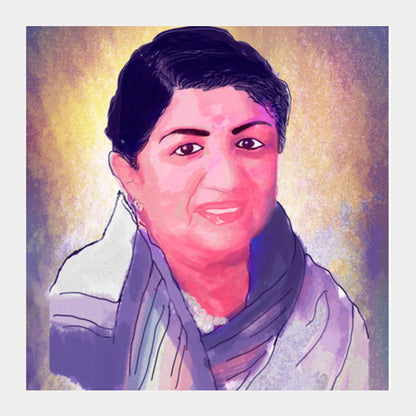 Lata Mangeshkar - Rangeela Re Square Art Prints