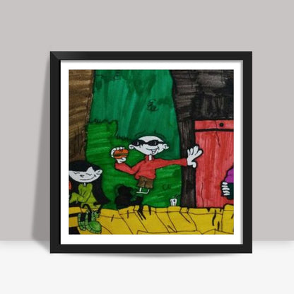 kids next door square art print | artist : Gaurav Sahu