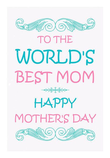 Typography World's  Best Mom Art PosterGully Specials