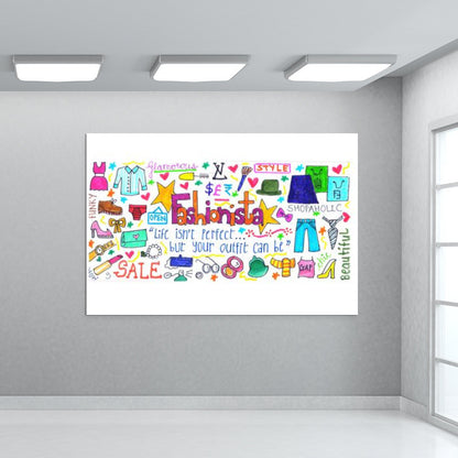 Fashionista Doodle Wall Art