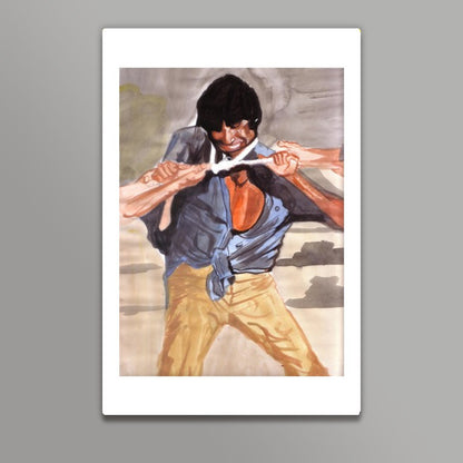Angry young man Amitabh Bachchan in action Wall Art