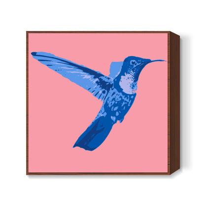 Abstract humming bird blue Square Art