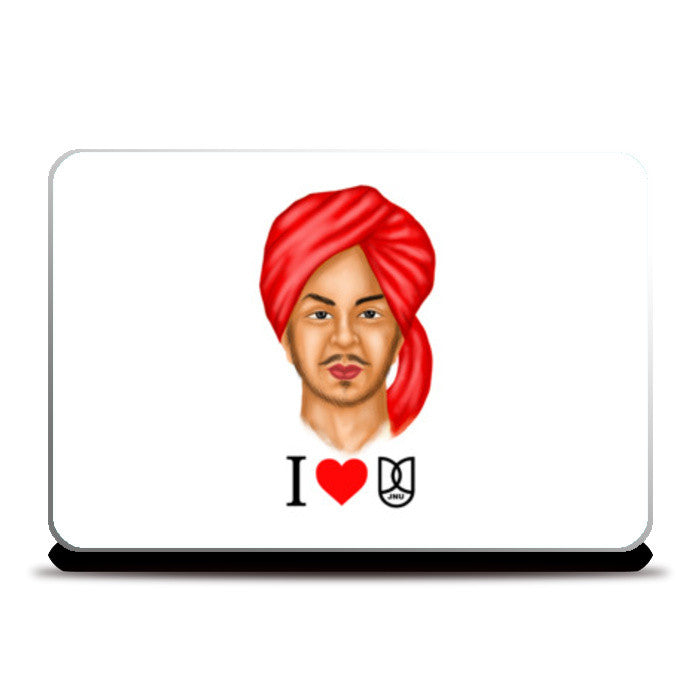 Laptop Skins, I love JNU with Bhagat Singh Laptop Skins