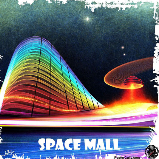 Square Art Prints, Space Mall Artwork