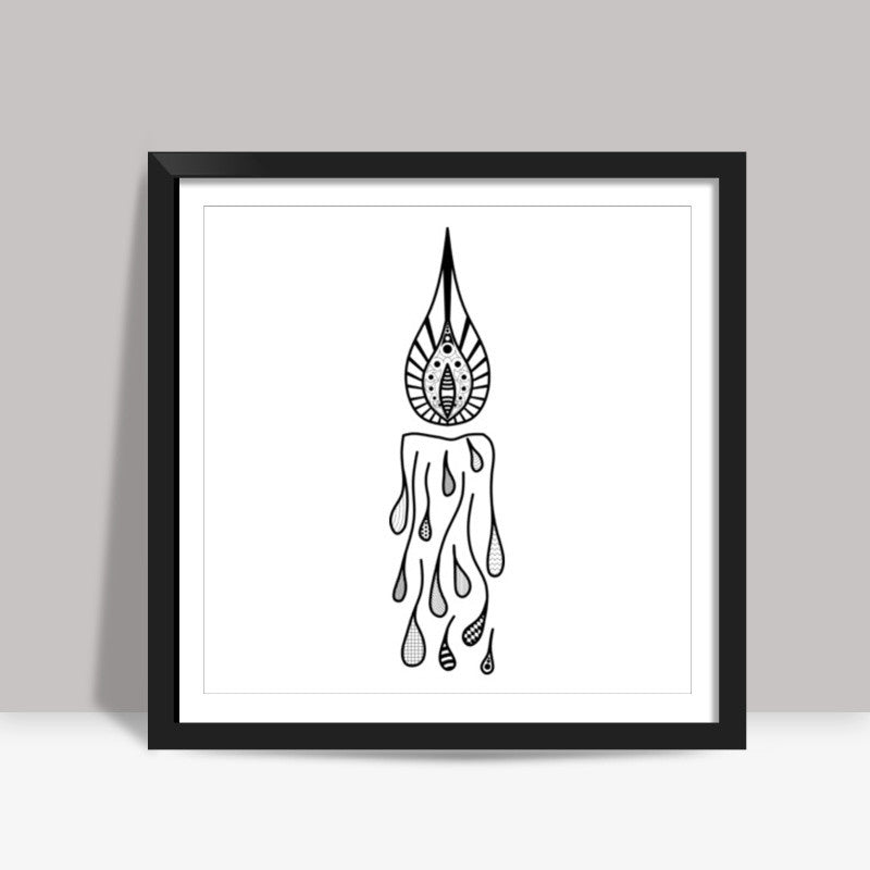 minimalist candel art  Square Art Prints