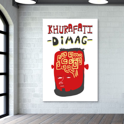 Khurafati Dimag (White Background) Wall Art