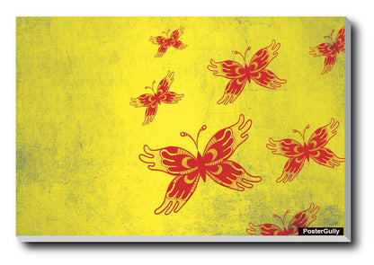 Brand New Designs, Butterfly Painting Red Artwork