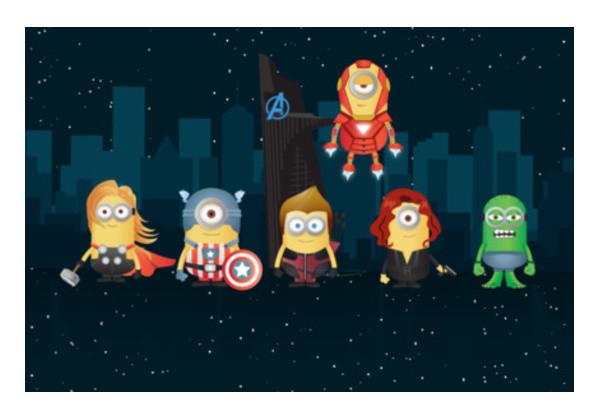 PosterGully Specials, Minion Avengers Wall Art