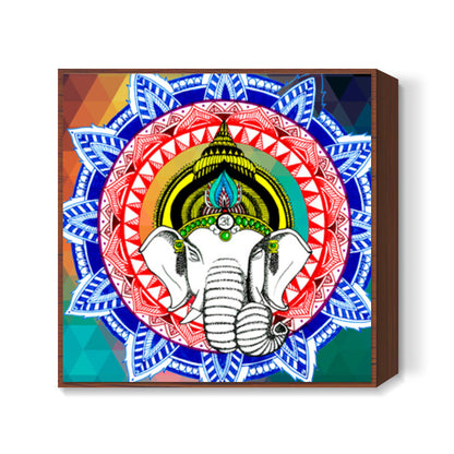 Om Ganeshaya Namah v2 Square Art Prints