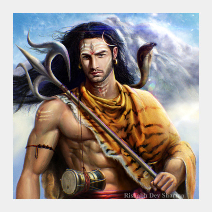 Square Art Prints, Lord Shiva Square Art Prints