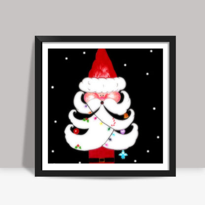 Santa tree Square Art Prints