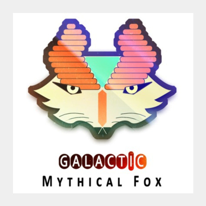 Square Art Prints, Galactic Mythical Fox  Square Art Prints